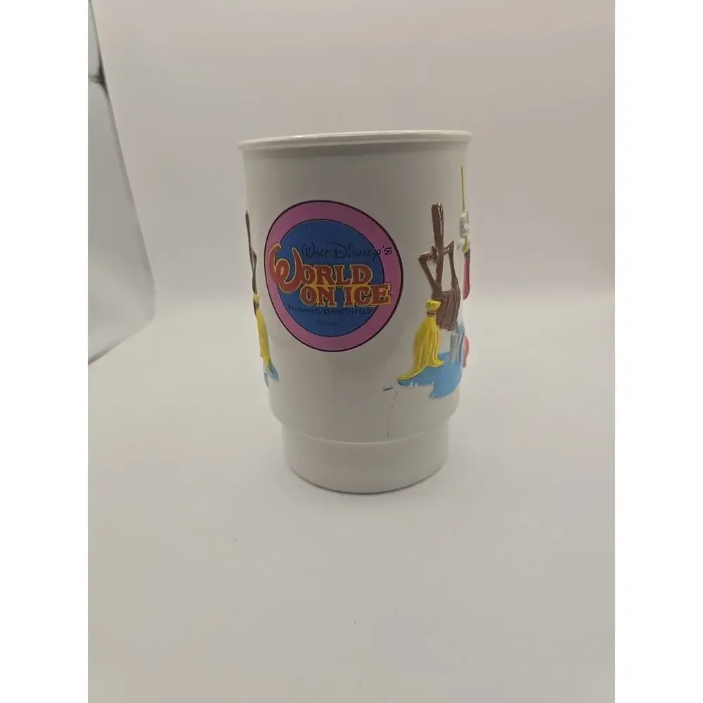 VTG 1990 Mickey Mouse Cup Mug WALT‎ DISNEY WORLD ON ICE 3D PLASTIC Fantasia - Picture 2 of 5